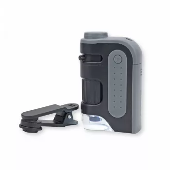 Carson MicroBrite Pro 60x-120x Microscopio de mano con luz LED, negro