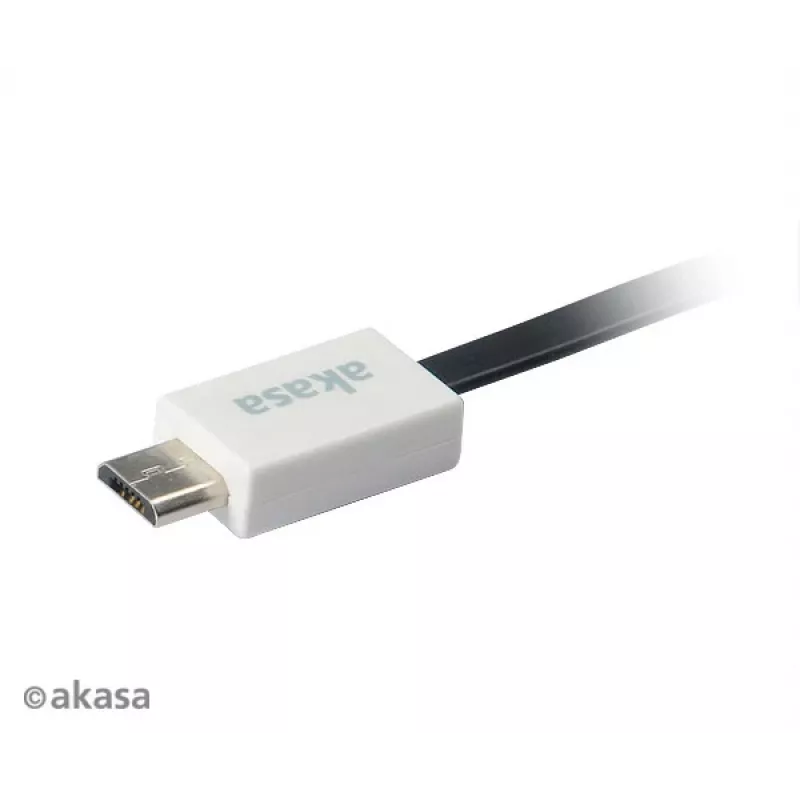 Akasa PROSLIM cable USB 2.0 rosa superslim sincronización y carga A - Micro B - 1 m