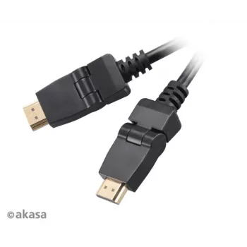 Akasa cable HDMI de 2 m - High Speed con Ethernet, 4K a 30 Hz, bañado en oro, negro