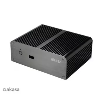 Akasa Newton T caja de Mini PC sin ventilador para Intel NUC (UCFF/Thin Mini-ITX) - sin fuente de alimentación - negra
