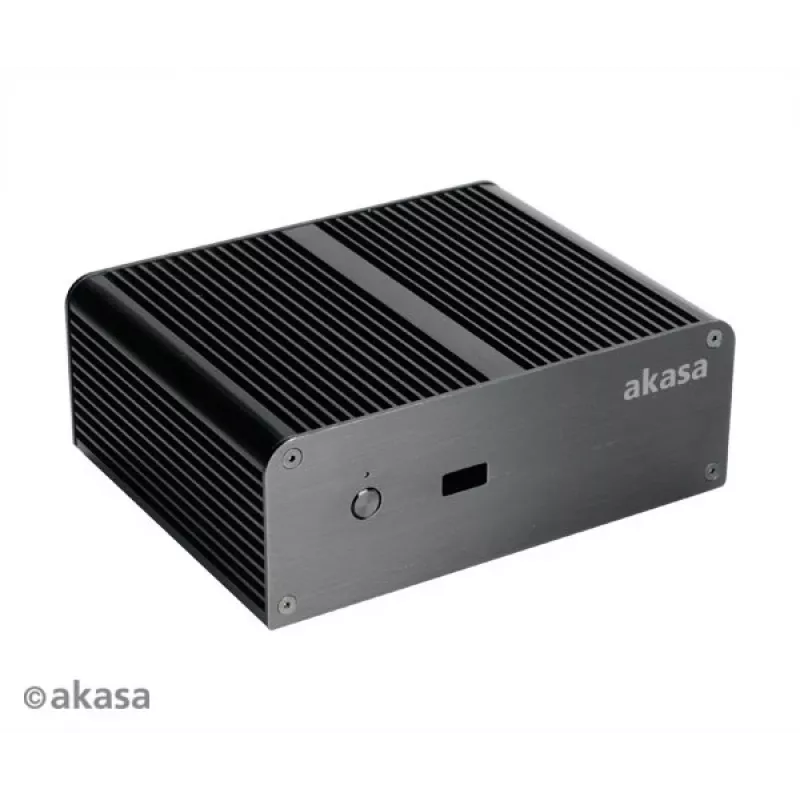 Akasa Newton T caja de Mini PC sin ventilador para Intel NUC (UCFF/Thin Mini-ITX) - sin fuente de alimentación - negra