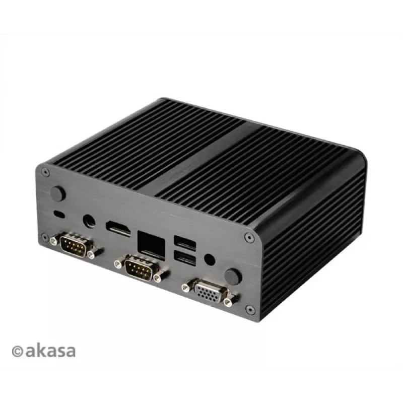 Akasa Newton T caja de Mini PC sin ventilador para Intel NUC (UCFF/Thin Mini-ITX) - sin fuente de alimentación - negra