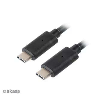 Akasa AK-CBUB26-10BK Cable USB-C a USB-C 1m - USB 3.2 Gen 2 - 10 Gbit/s - 100W PD - Negro