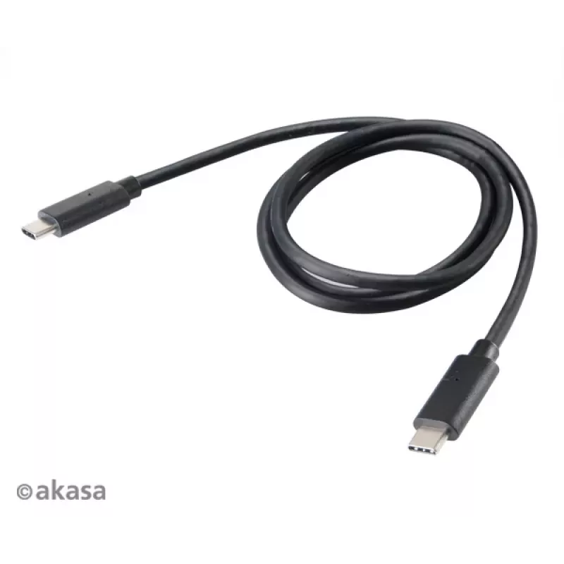 Akasa AK-CBUB26-10BK Cable USB-C a USB-C 1m - USB 3.2 Gen 2 - 10 Gbit/s - 100W PD - Negro