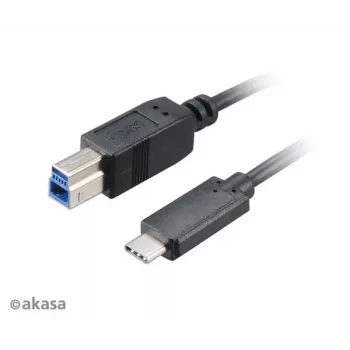 Akasa Cable USB 3.1 Gen2 C - B conector USB-C macho a conector USB-B macho - 1 m negro