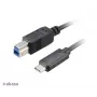 Akasa Cable USB 3.1 Gen2 C - B conector USB-C macho a conector USB-B macho - 1 m negro