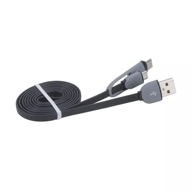 Akasa AK-CBUB35-10BK Cable USB 2.0 - USB A a Micro-USB B con adaptador USB-C - 1 m - negro