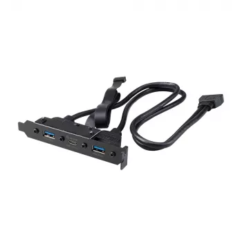 Akasa cable adaptador interno USB 3.1 Gen 2 con dos conectores USB 3.0 Type-A - 50 cm - Negro