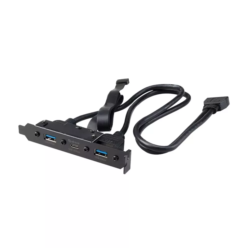 Akasa cable adaptador interno USB 3.1 Gen 2 con dos conectores USB 3.0 Type-A - 50 cm - Negro