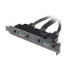 Akasa cable adaptador interno USB 3.1 Gen 2 con dos conectores USB 3.0 Type-A - 50 cm - Negro