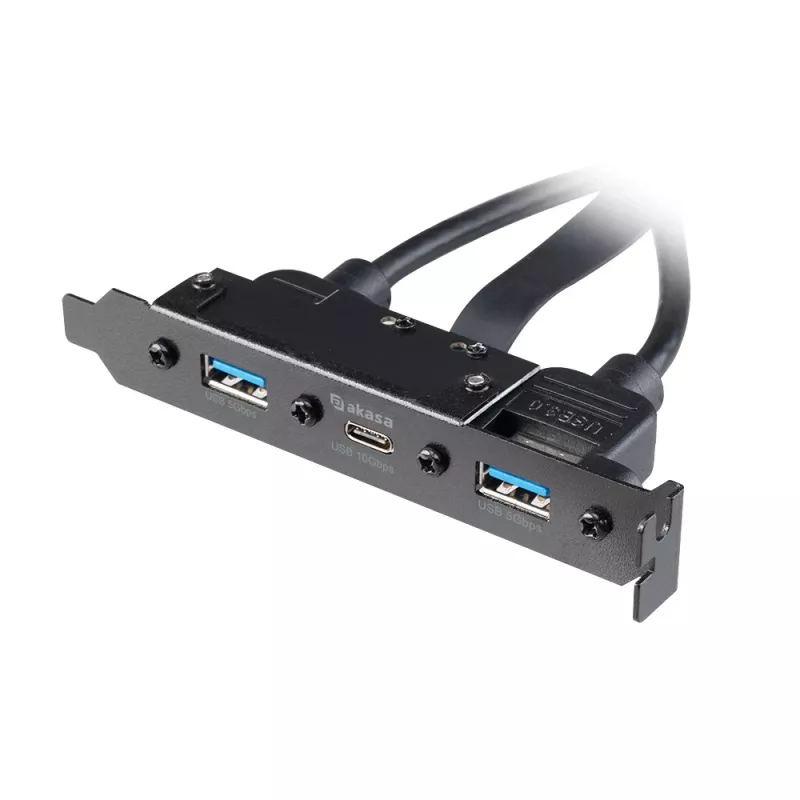 Akasa cable adaptador interno USB 3.1 Gen 2 con dos conectores USB 3.0 Type-A - 50 cm - Negro