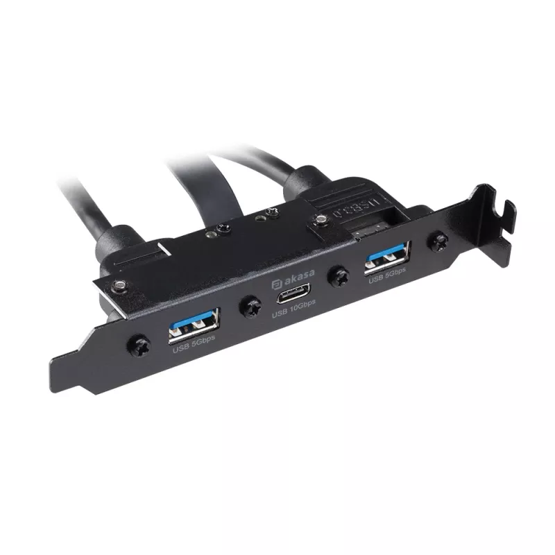 Akasa cable adaptador interno USB 3.1 Gen 2 con dos conectores USB 3.0 Type-A - 50 cm - Negro