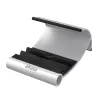 Akasa Leo soporte para tablet de aluminio y negro con tres ángulos de visión