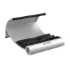 Akasa Leo soporte para tablet de aluminio y negro con tres ángulos de visión