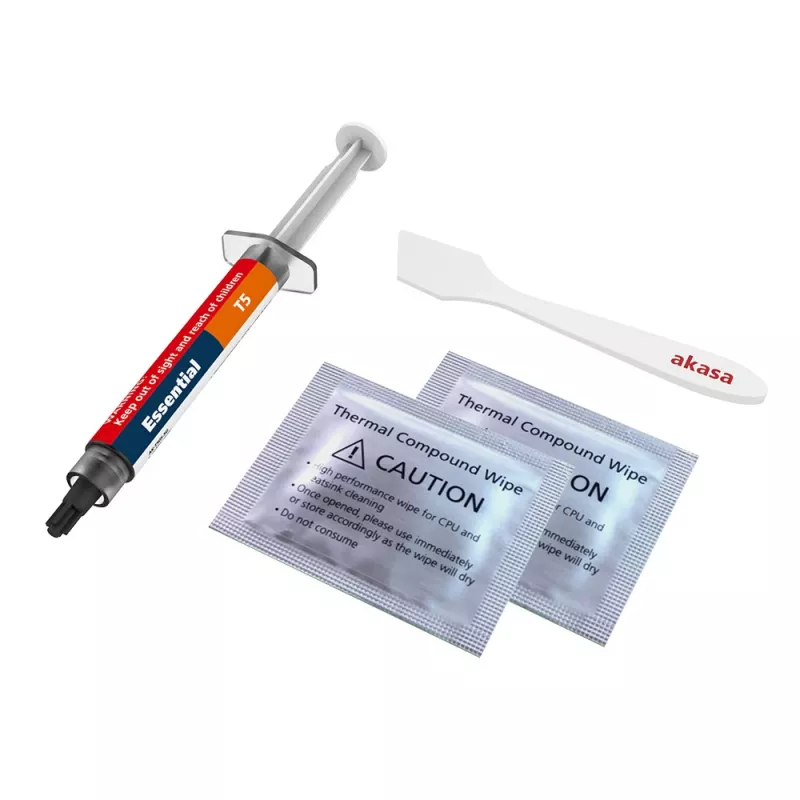 Akasa T5 Essential pasta térmica - 4 W/m·K - Gris - 0,07 °C/W - 2,6 g/cm³ - -50 a 220 °C