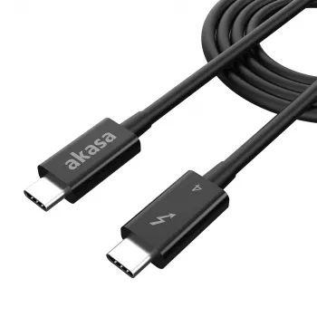 Akasa cable Thunderbolt 4 USB-C a USB-C 1m 40Gbps 100W PD 8K60Hz Negro