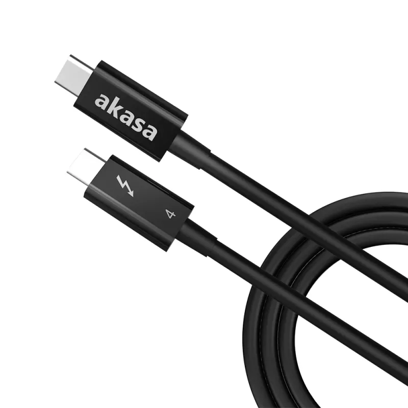Akasa cable Thunderbolt 4 USB-C a USB-C 1m 40Gbps 100W PD 8K60Hz Negro