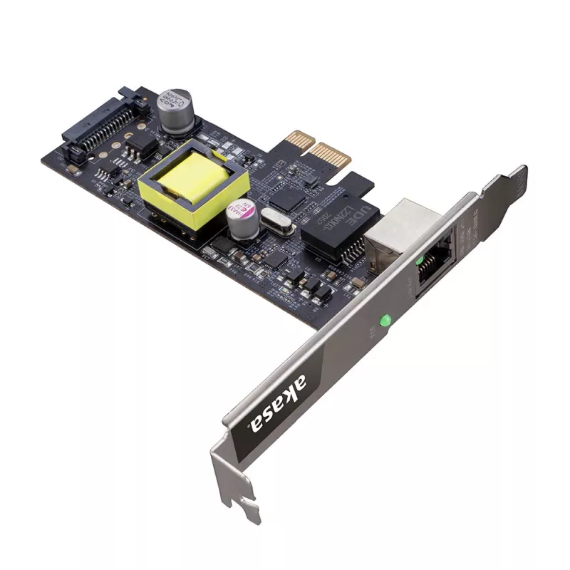Akasa tarjeta de red 2.5G PCIe con PoE hasta 25,5 W