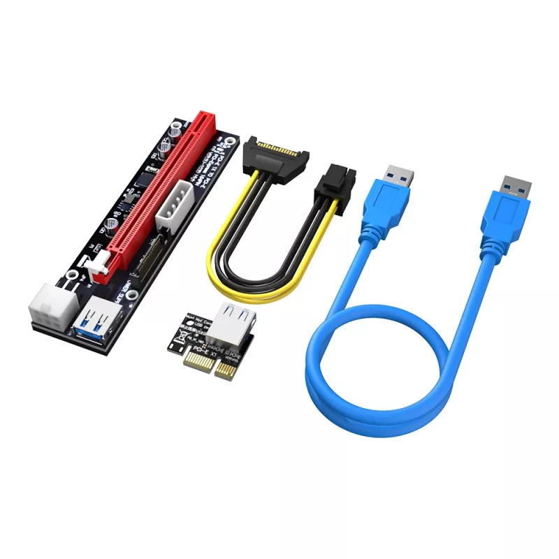 Akasa tarjeta adaptadora PCIe Riser 6 sets para minería de GPU X16 a X1