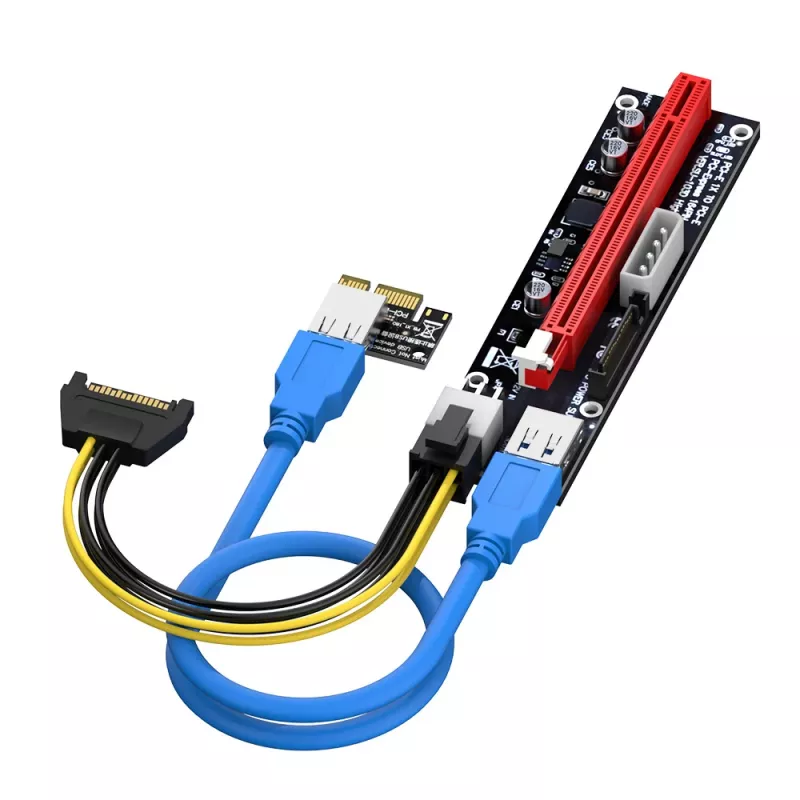 Akasa tarjeta adaptadora PCIe Riser 6 sets para minería de GPU X16 a X1