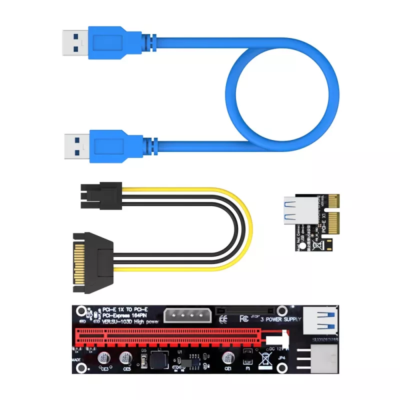 Akasa tarjeta adaptadora PCIe Riser 6 sets para minería de GPU X16 a X1