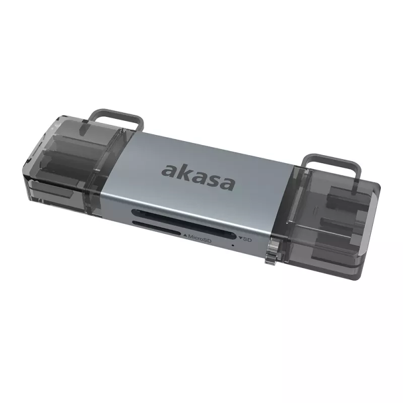 Akasa lector de tarjetas dual 2 en 1 USB 3.2 OTG