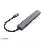 Akasa AK-CBCA22-18BK adaptador multipuerto USB-C - USB 3.2 Gen 1 Type-C a HDMI, RJ-45, USB-A - aluminio - negro - 18 cm