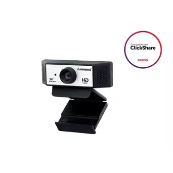 Lumens VC-B2U Webcam USB Full HD para videoconferencias, CMOS de 1/2,7 pulgadas y 2,13 MP, 1920 x 1080 a 30 fps, campo de visión de 90°, dos micrófonos