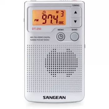 Sangean DT-250 (Pocket 250) radio portátil AM/FM plateada