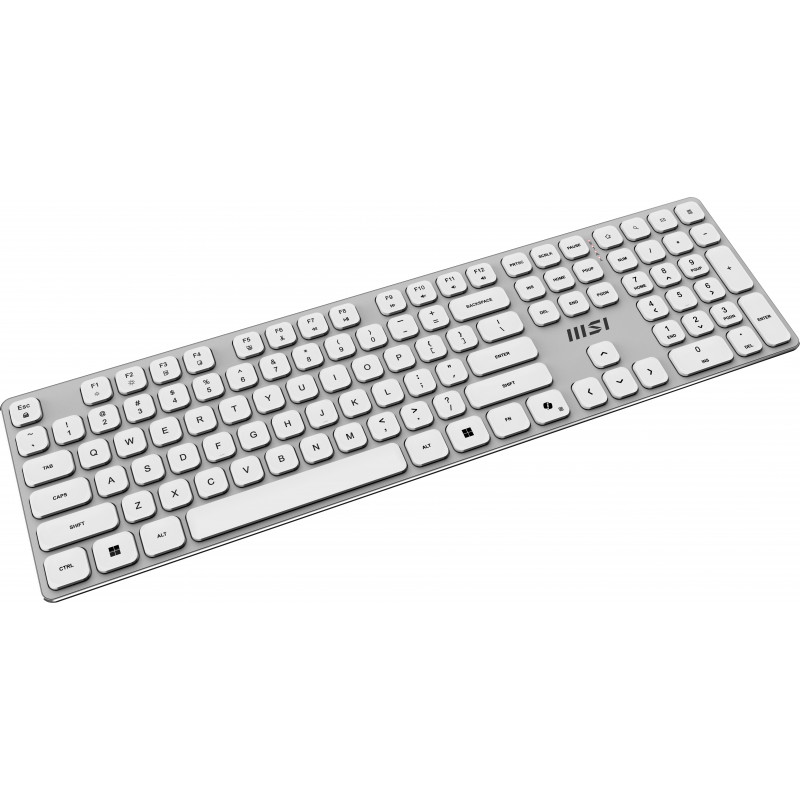 MSI FORGE K210 W Combo White FR - Conjunto de teclado y ratón USB con cable, distribución francesa AZERTY, retroiluminación Rainbow RGB, ratón óptico de 6400 DPI
