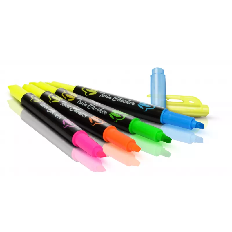 Pentel Twin Checker SLW8-GS Set de Rotuladores Fluorescentes, colores surtidos, 8 uds.