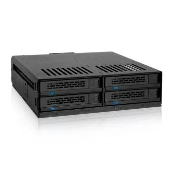 ICY DOCK ExpressCage MB324SP-1B - bahía hot-swap 4x SATA/SAS de 2,5 pulgadas para 1x ranura de 5,25 pulgadas - bandejas sin tornillos - negro