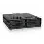 ICY DOCK ExpressCage MB324SP-1B - bahía hot-swap 4x SATA/SAS de 2,5 pulgadas para 1x ranura de 5,25 pulgadas - bandejas sin tornillos - negro
