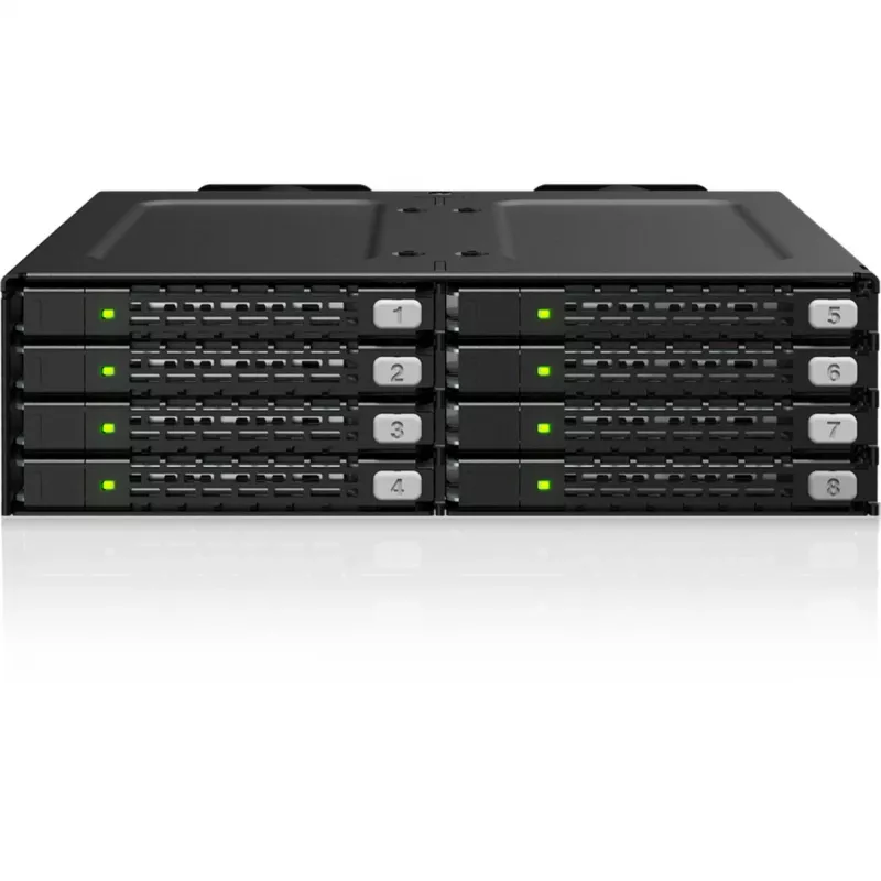 ICY DOCK ToughArmor MB998V4P-B caja rack móvil 8 bahías U.2/U.3 NVMe SSD PCIe 4.0 para bahía de 5.25 inch (4 x SlimSAS 8i SFF-8654)