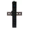 Exsys hub metálico USB 3.2 Gen 1 de 10 puertos con kit para carril DIN, chipset VIA VL811+, 5 Gbps, fuente de alimentación 5V/4A, cable de 1,8m