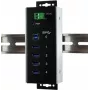 EXSYS EX-1185HMVS-WT hub USB 3.2 Gen 1 industrial, 4 puertos, montaje en carril DIN