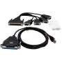 Exsys USB 2.0 a serie 4S RS-232 con cable conector octopus - digital/datos