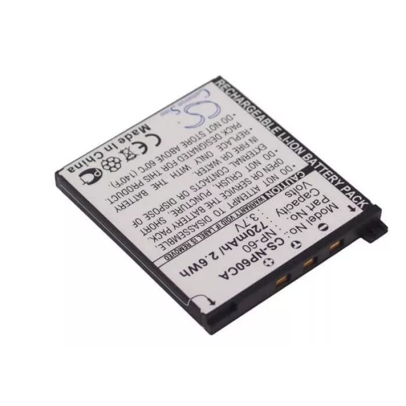 Batería recargable de Li-Ion CAMERON SINO NP-60 / NP60 para cámaras Casio Exilim