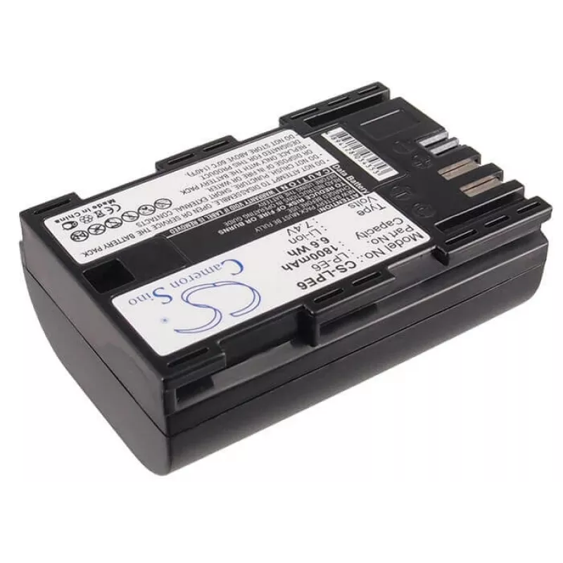 CAMERON SINO batería de repuesto CS-LPE6 para Canon LP-E6/LP-E6N/LP-E6NH 1800mAh, 7,4V, Li-ion, negro