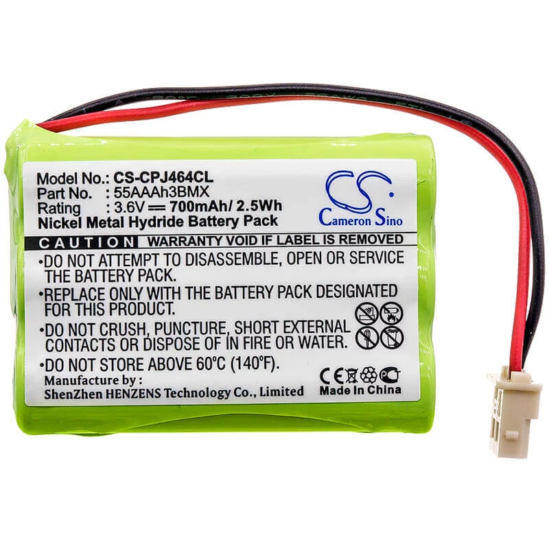Batería de sustitución CAMERON SINO para teléfonos inalámbricos, 3,6V 600mAh Ni-MH (CS-CPJ464CL)