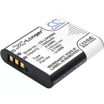 Batería de sustitución CAMERON SINO Li-90B Li-92B para cámaras Olympus (1270mAh, 3,7V, Li-Ion)
