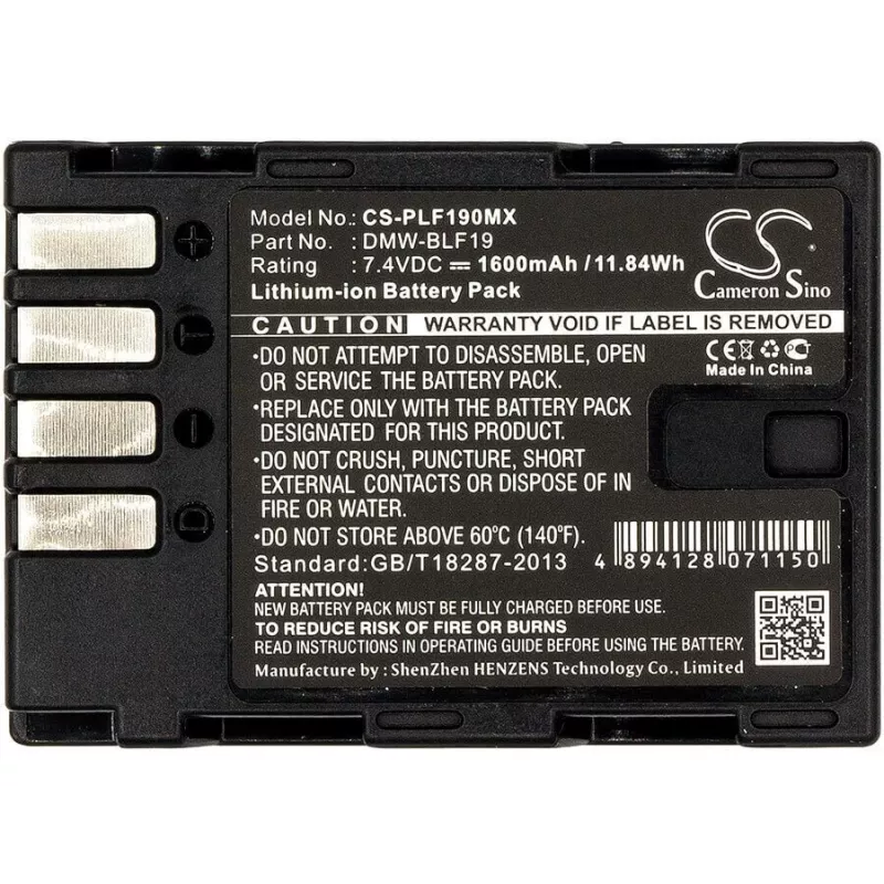 Batería Cameron Sino CS-PLF190MX para Panasonic DMW-BLF19 / DMW-BLF19E