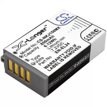 Batería de repuesto Cameron Sino CS-NKJ150MX para Nikon EN-EL24 (850mAh, 7,2V, Li-Ion)