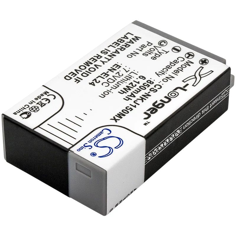 Batería de repuesto Cameron Sino CS-NKJ150MX para Nikon EN-EL24 (850mAh, 7,2V, Li-Ion)
