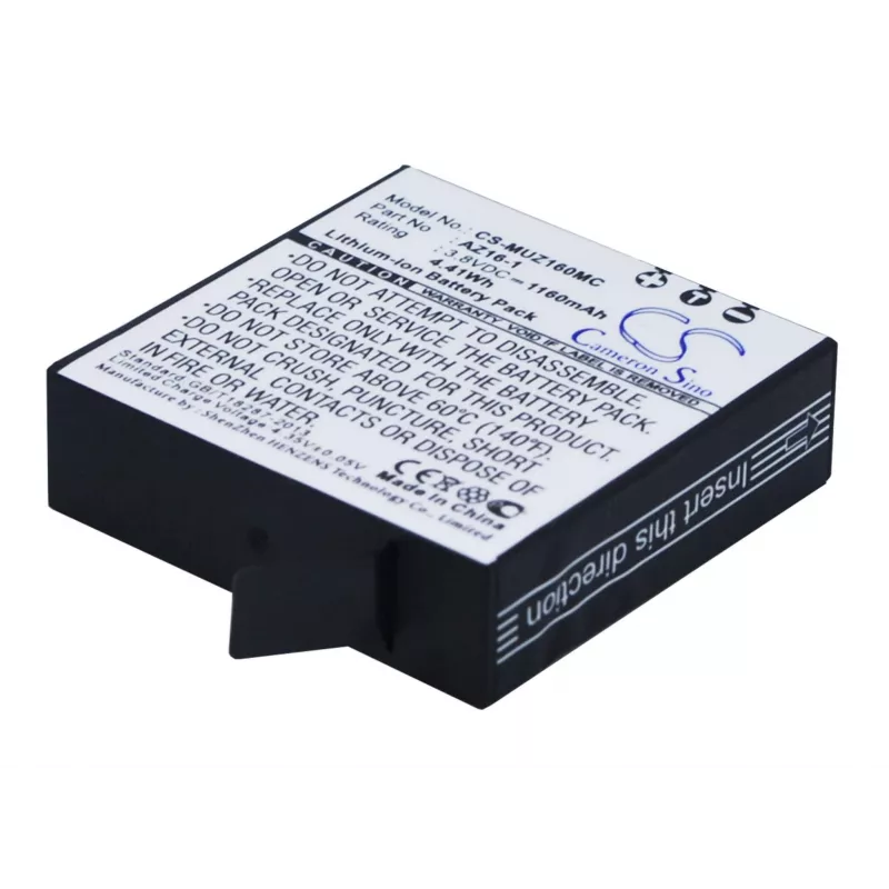 CAMERON SINO batería de repuesto AZ16-1 / AZ16 para cámara de acción Xiaomi Yi 4K / 4K+ / Lite - 1400mAh 3,85V Li-ion (CS-MUZ160MC)