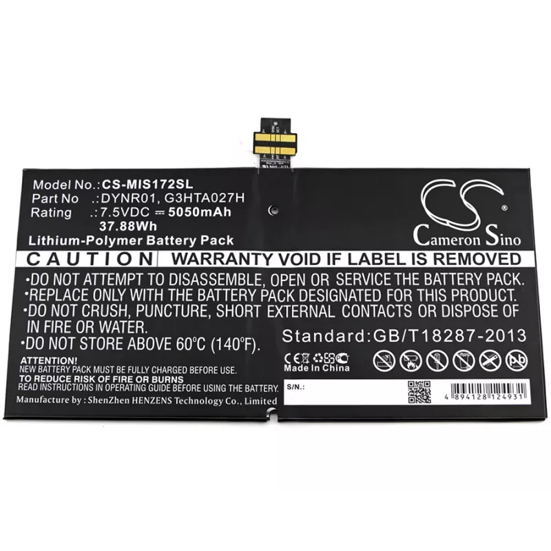 Batería CAMERON SINO tipo DYNR01 G3HTA027H para Microsoft Surface Pro 4 1724 / CS-MIS172SL