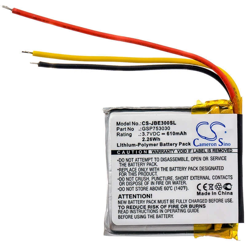 Batería de repuesto Cameron Sino para JBL Everest Elite 300, E45BT, E55BT, Live 650BT NC - 610mAh 3,7V Li-Po (CS-JBE300SL)