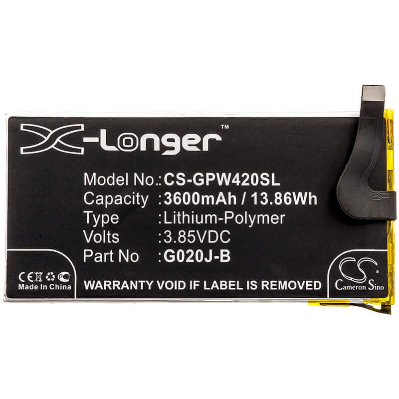 Batería CAMERON SINO tipo G020J-B para Google Pixel 4 XL 4XL G020P 3600mAh / CS-GPW420SL