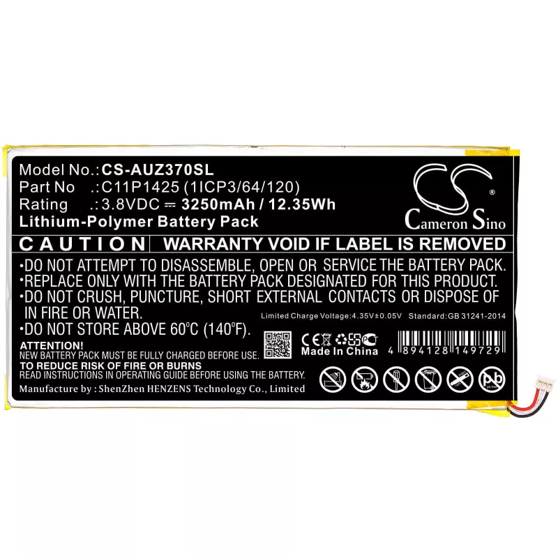 Batería CAMERON SINO tipo 0B200-01510100 C11P1425 para ASUS ZenPad 7.0 Z370 M700 / CS-AUZ370SL
