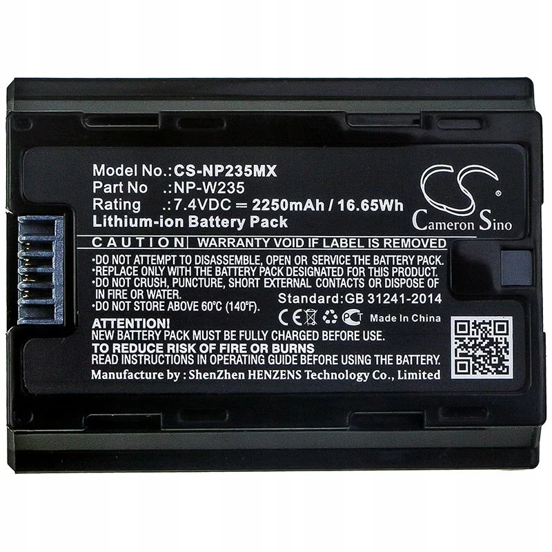 CAMERON SINO NP-W235 / NPW235 batería Li-Ion recargable para cámaras Fujifilm